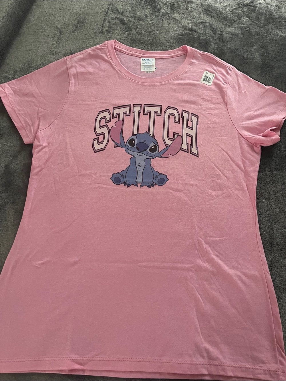 Pink Stitch Graphic Tee by Port & Company